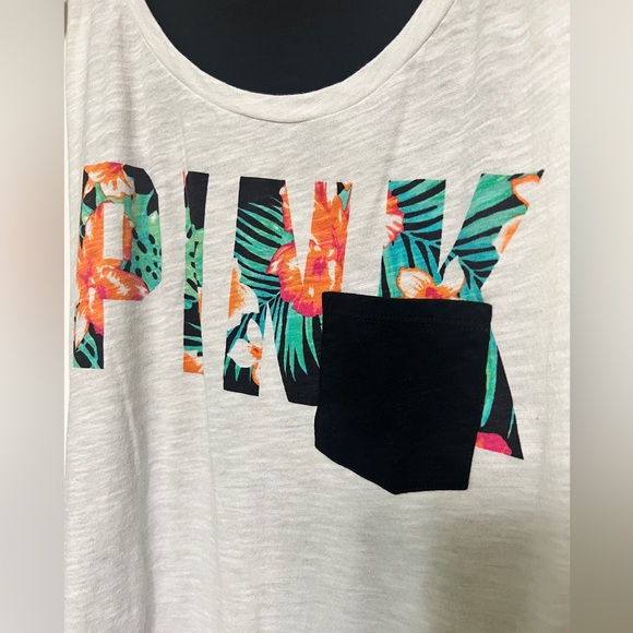 Victoria's Secret PINK muscle tank top with a cute floral design size XS - Picture 2 of 8